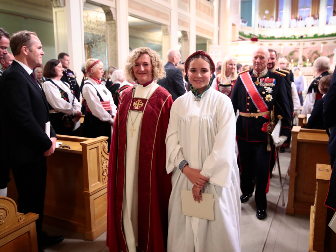 Prinsessen forlater Slottskapellet etter seremonien. Foto: Lise Åserud / NTB scanpix