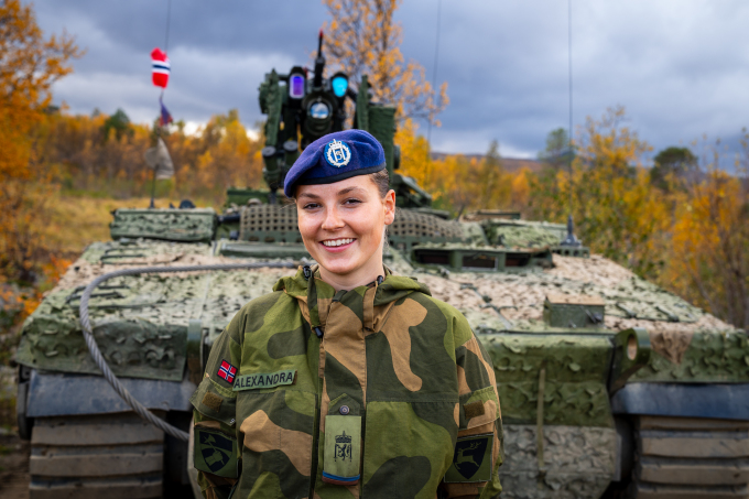 Menig Alexandra var ingeniørsoldat ved Skjold leir. Sammen med resten av kompaniet, tjenestegjorde hun i 15 måneder. Foto: Simen Sund, Det kongelige hoff