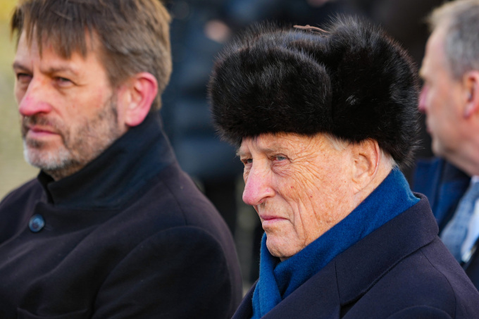 Kong Harald under markeringen i Oslo sentrum. Foto: Ole Berg-Rusten