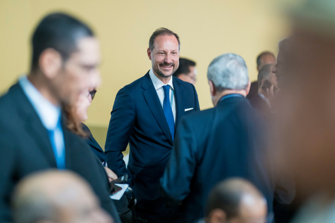 Kronprinsen var til stede under åpningen av FNs havkonferanse i Nice, UNOC-3. Foto: Pelle T. Nilsson / SPA
